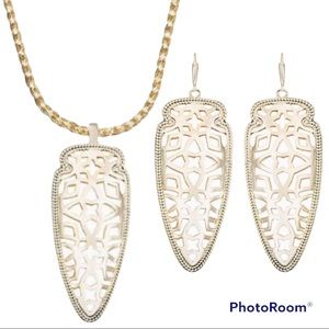 Kendra Scott Sienna Sadie Gold Plated Arrowhead Earrings Necklace Set